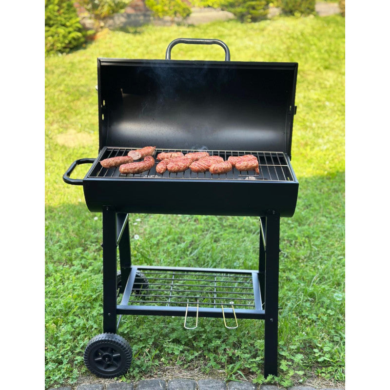 Holzkohle-Grill „Halbtonne“ mit Grillrost 59,5 × 29 cm
