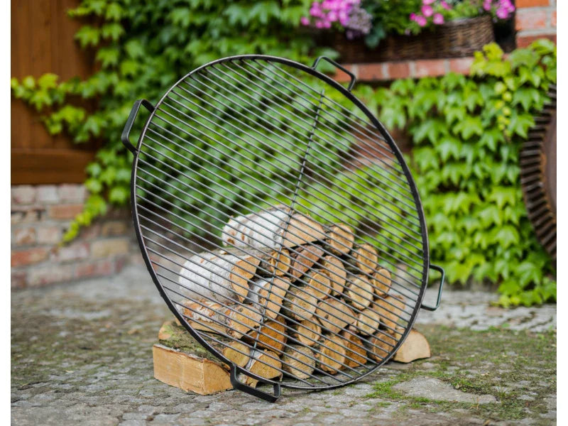Grillrost mit 4 Griffen aus Rohstahl 70 cm für Feuerschale