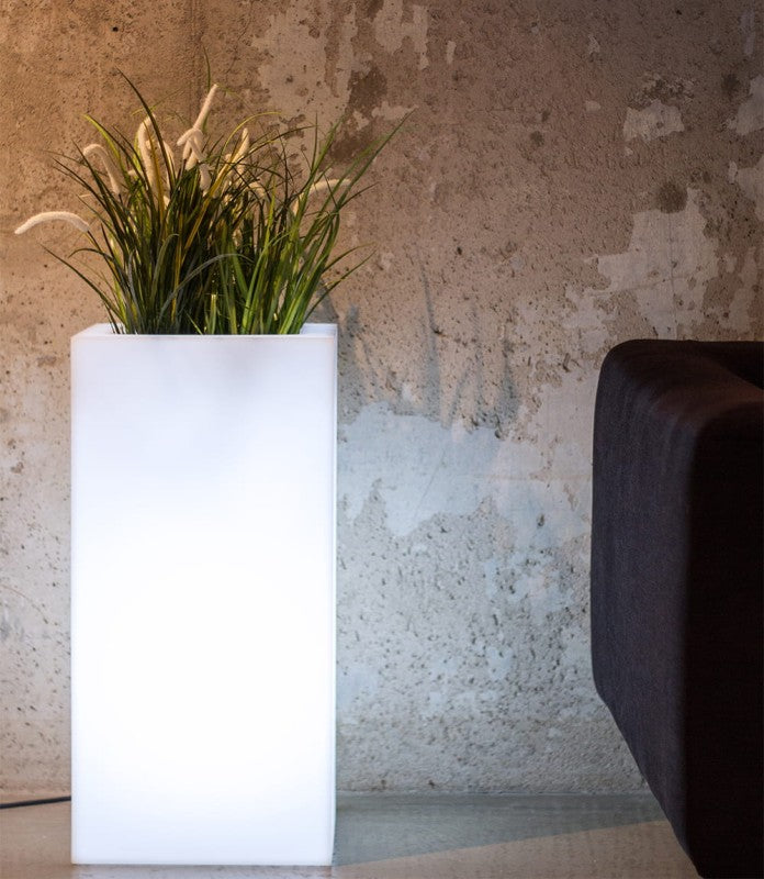 Beleuchteter hoher LED-Blumentopf Tower Pot Light 70 cm – Kaltweiß 6000K