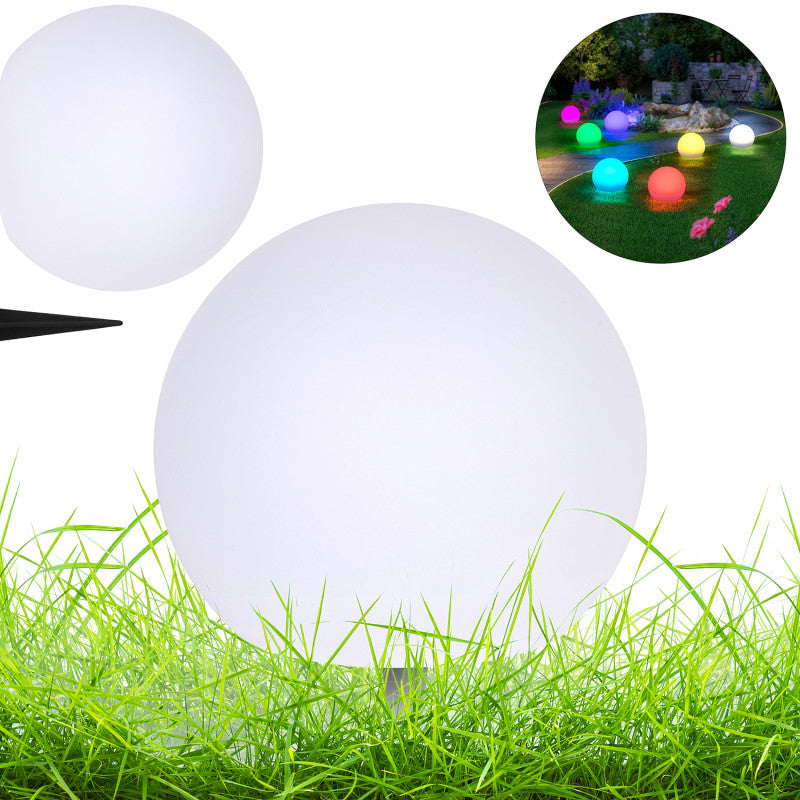 Solar-Gartenkugel Ø 25 cm – LED-Leuchte mit weißem Licht und Farbwechsel