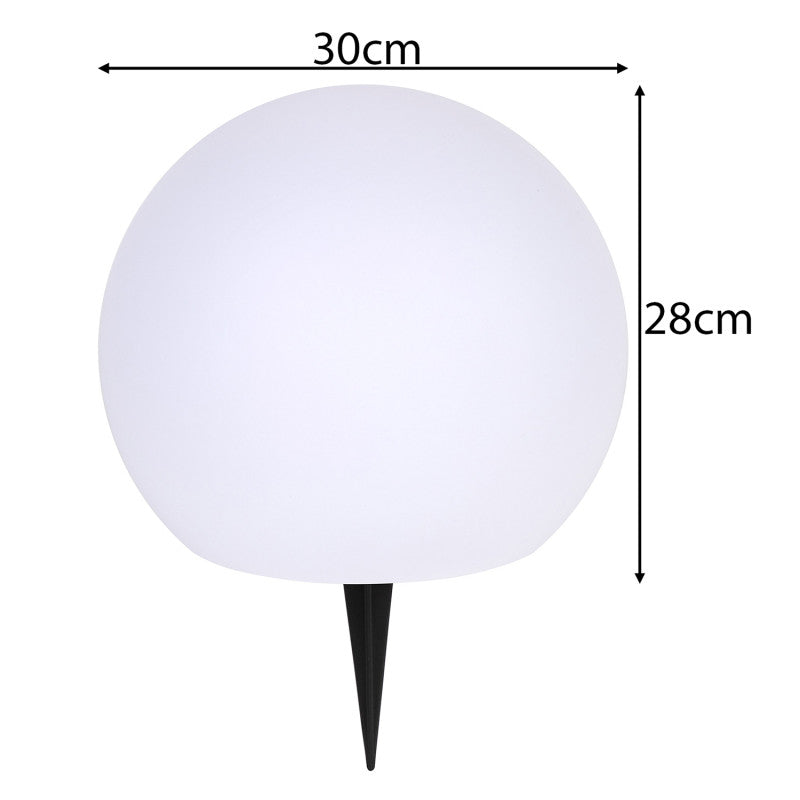 Solar-Gartenkugel Ø 30 cm – LED-Leuchte mit weißem Licht und Farbwechsel