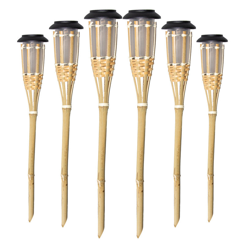 Solar-Bambusfackeln für den Garten – 61 cm, 6er-Set