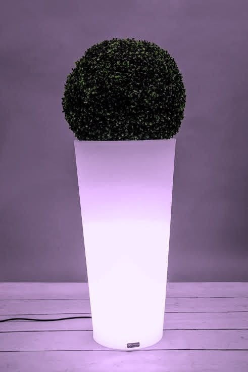 Hohe runde LED-Pflanzsäule Monumo Habana Light 80 cm – RGB mit Fernbedienung