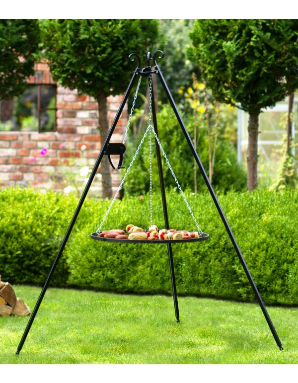 Schwenkgrill 180 cm - Grillrost aus Edelstahl 60 cm + Kurbel