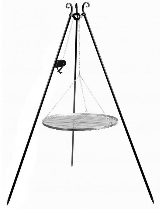Schwenkgrill 180 cm - Grillrost aus Edelstahl 60 cm + Kurbel