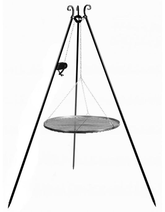 Schwenkgrill 180 cm - Grillrost aus Rohstahl 50 cm + Kurbel