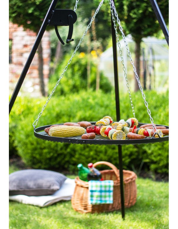 Schwenkgrill 180 cm - Grillrost aus Rohstahl 80 cm + Kurbel