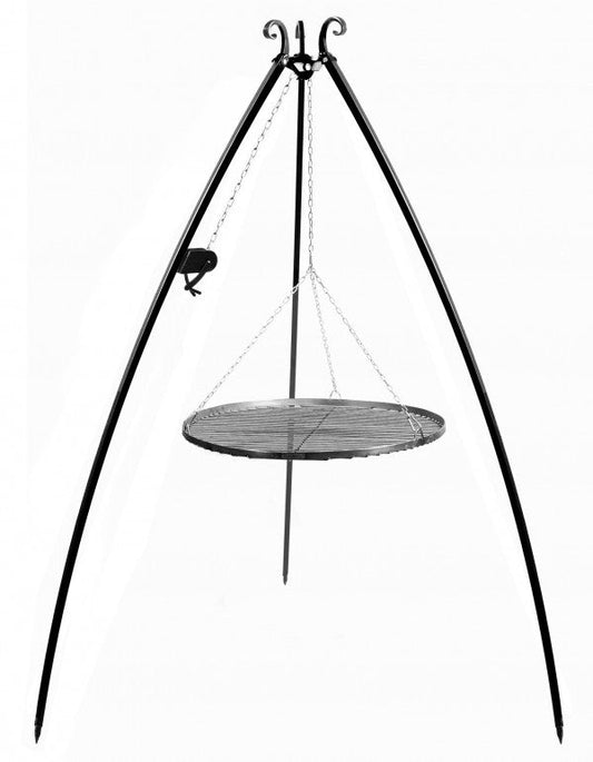 Schwenkgrill 200 cm - Grillrost aus Rohstahl 60 cm + Kurbel