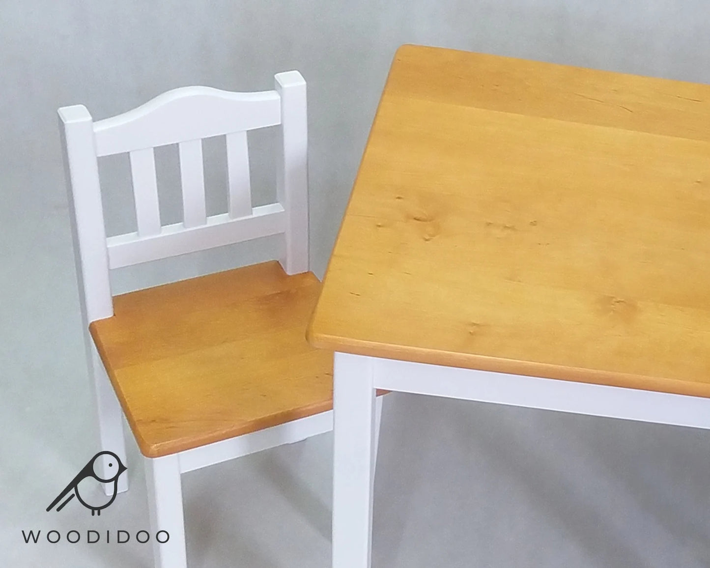#Weiß mit Erle Handgefertigte Holztisch und Stühle für Kind