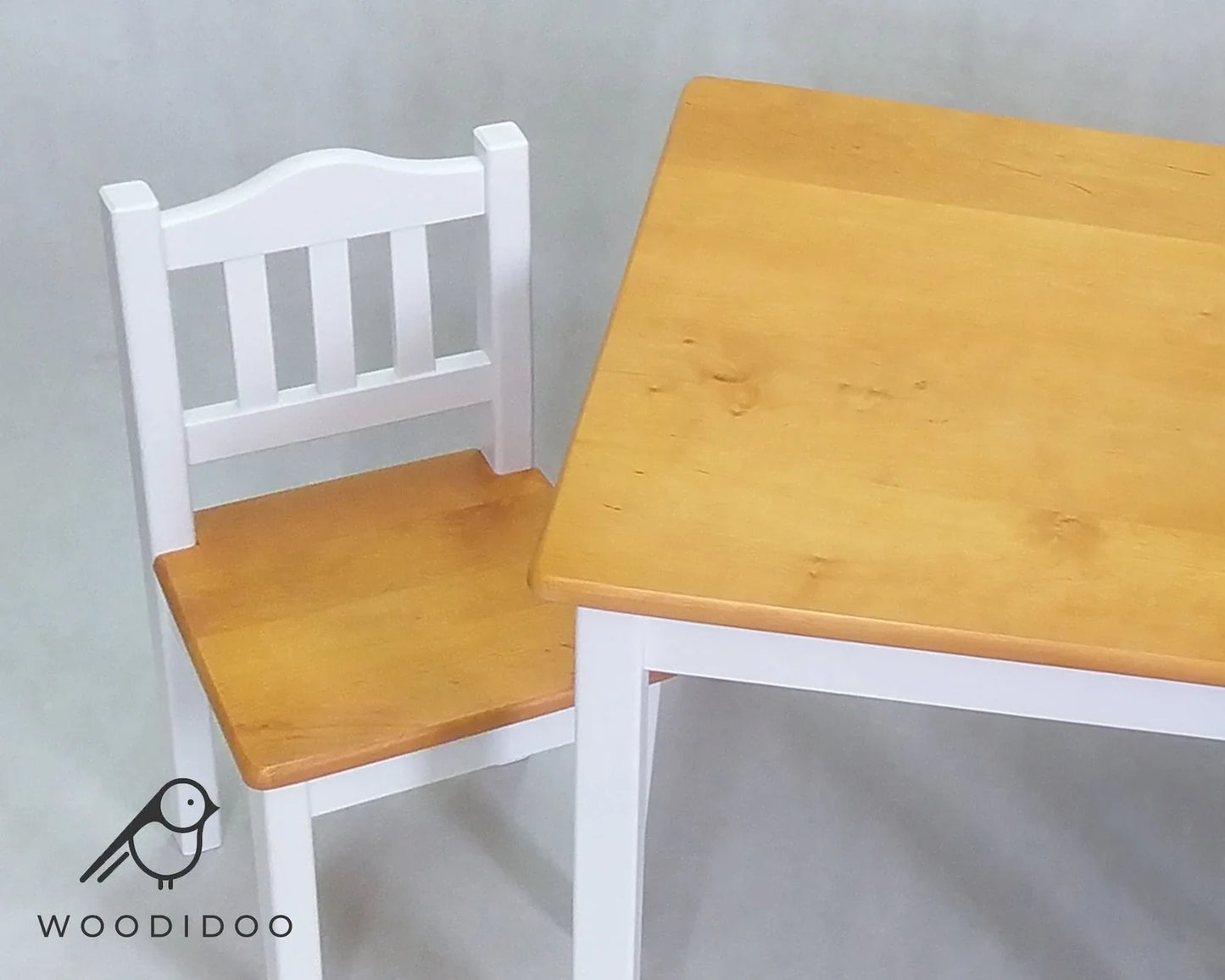 #Weiß mit Erle Handgefertigte Holztisch und Stühle für Kind