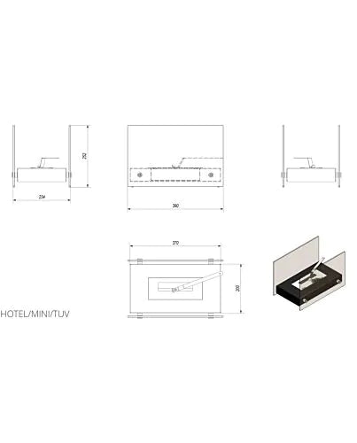 Tischkamin Bioethanol Hotel Mini TÜV schwarz
