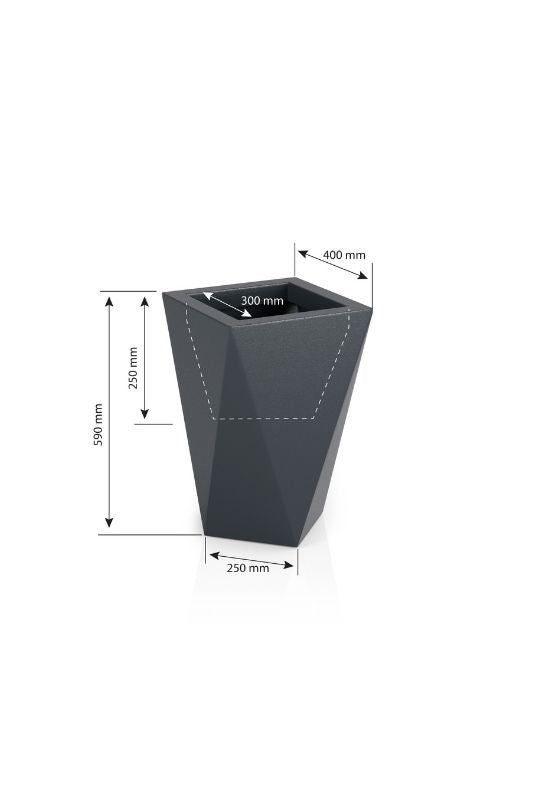 Moderner LED-Pflanzkübel Monumo Vaso Light kaltweiß 60 cm