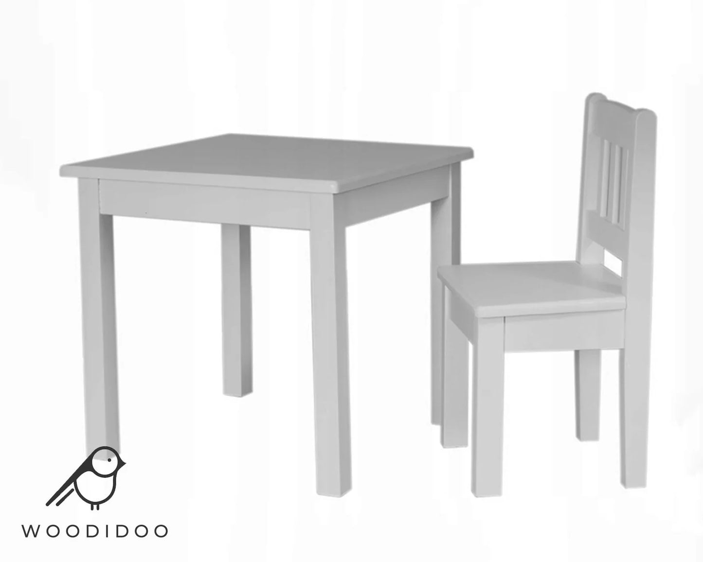 #Weiß Handgefertigte Holztisch und Stühle für Kind