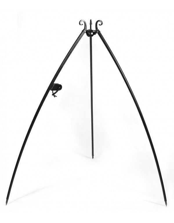 Wok am Dreibein, 200 cm Höhe, Rohstahl, 70 cm Durchmesser + Kurbel