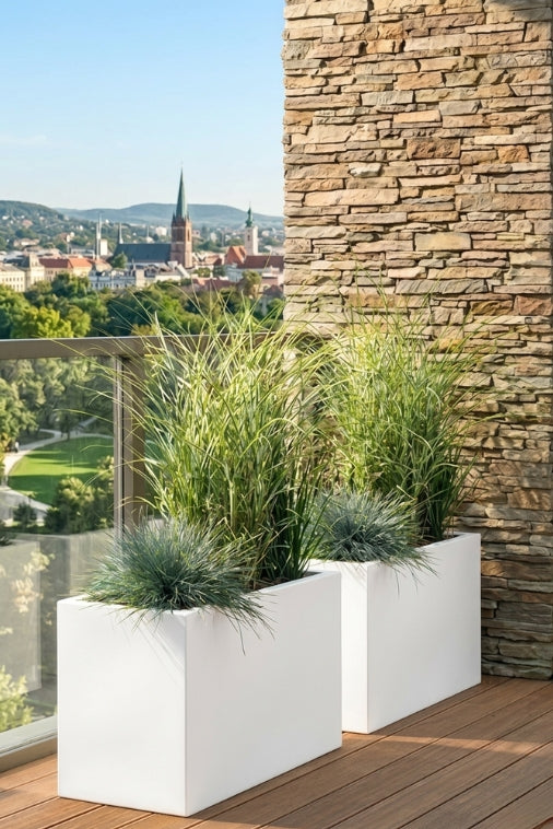 Langer LED-Pflanzkübel auf Rollen Monumo Lungo Maxi Light RGB 50 cm